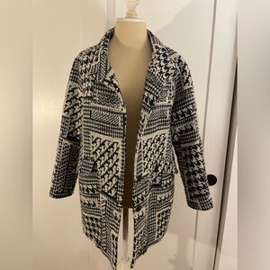 Zara Houndstooth Wool Coat